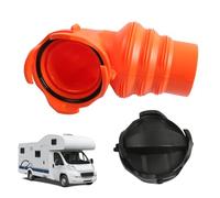 Raccord pour Tuyau d Évacuation Camping-Car | Accessoire À 90 Degrés Étanche Anti-Fuites,Coude Étanche pour Tuyau d Évacuation avec 2 Bouchons,Pour Connexion Aux Odeurs Station De Vidange Cara