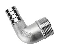 Raccord pour tuyau de douche, coude à 90° Coude à 90 degrés en acier inoxydable 304, 1/8 2 pouces BSPT mâle vers tuyau cannelé de 6 50 mm(3l8 To 14mm)