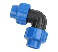 Raccord PP 90 degrés avec interface filetée pour tuyau MDPE 20 mm 25 mm Bleu-Noir Gestion de l'eau Connecteur d'irrigation Installation facile (20 mm x 20 mm)