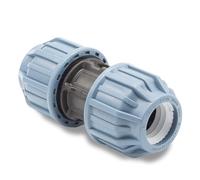 Raccord PP I Manchon droit l 25 mm I à serrage à 2 embouts I à vis à serrage I Raccord adhésif pour tuyau flexible I Accessoires pour piscine I Arrosage de jardin I Conduite sous pression I bm302