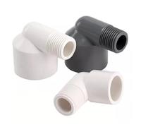 Raccord PVC 90° 20, 25, 32 mm vers 1/2", 3/4", 1", réducteur égal, Filetage mâle, raccord coudé for Aquarium et Jardin(White,1I2Inch-25mm)