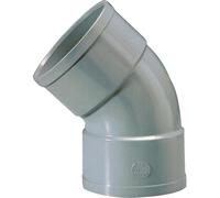Raccord PVC gris coudé 45 degrés - Diamètre 80 mm - Double emboîture - Girpi