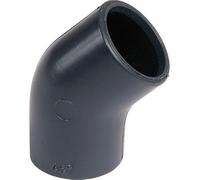Raccord PVC pression noir coudé 45 degrés - Diamètre 50 mm - Girpi
