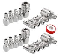 Raccord Rapide Air Comprimé 1/4" BSP, 20 PCS Raccord Rapide Air Comprimé, Raccord Pneumatique, Raccord Air Comprimé pour les Outils Pneumatiques, les Compresseurs d’Air, les Tuyau Compresseur