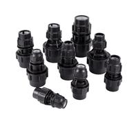 Raccord rapide, connecteur de tube PVC PE 20/25/32/40/50 mm, raccord réducteur droit, for tuyau d'irrigation jardin, serre ou exploitation agricole, noir et bleu(Black,40 20)