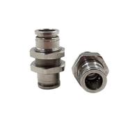 Raccord rapide en acier inoxydable PM-10, 2 pièces/lot, raccords de tuyauterie pneumatique, raccords droits de cloison de 10 mm à 10 mm