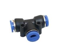 Raccord Rapide en PVC de 6 mm, 5 pièces, connecteur à Verrouillage Coulissant, coude Droit, Type croisé, système de brumisation, Joint d'accouplement, Outil pneumatique(Tee)