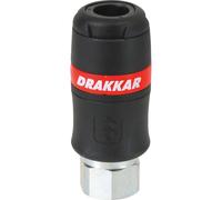 Raccord rapide femelle de sécurité passage d'air 8mm filetage femelle 1/2 - Lot de 5 - DRAKKAR EQUIPEMENT - 01317.05