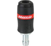 Raccord rapide femelle de sécurité passage d'air 8mm pour tuyau de 13mm - Lot de 5 - DRAKKAR EQUIPEMENT - 01326.05