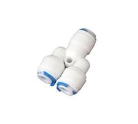 Raccord rapide for osmose inverse, 100 pièces, 1/4" 3/8" OD, raccord en T, connecteur en Y, 2 voies, droit, for tuyau d'eau en plastique