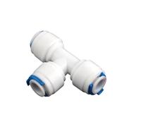 Raccord rapide for osmose inverse, 100 pièces, 1/4" 3/8" OD, raccord en T, connecteur en Y, 2 voies, droit, for tuyau d'eau en plastique