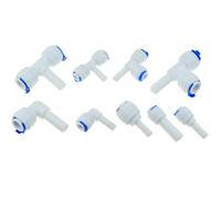 Raccord rapide for tuyau d'osmose inverse 14 38, tige 14 38, T droit en L, raccord de tuyau en plastique for aquarium d'eau RO(I 6 35mm-9 52Pipe)
