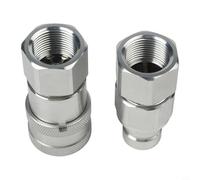 Raccord rapide hydraulique avec valve pour NPT 1/4 3/8 1/2 3/4", construction en acier au carbone et acier inoxydable avec traitement au zinc blanc, FF face plate Quick((G1) pour)