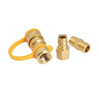 Raccord rapide massif - Joint combiné en laiton 3/8" - Vanne d'arrêt étanche à l'air - Tuyau propane compact de rechange - Raccords sûrs pour filetage standard américain