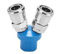 Raccord rapide pneumatique 1/4" | Connecteur 2 voies/3 voies pour tuyau de compresseur | Raccord métallique haute pression pour outils/appareils pneumatiques (Round 2 Way)