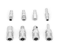 Raccord rapide pneumatique - Akozon - 8Pcs - Alliage de zinc - Connecteurs pour compresseur d'air - Argent