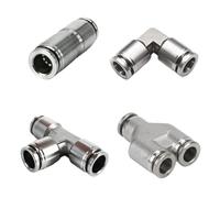 Raccord rapide pneumatique en acier inoxydable PU PV PE PY 304, 4, 6, 8, 10, 12, 14, 16 mm, for tuyau d'air haute pression, 1 pièce(PY-10)