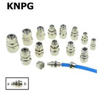 Raccord rapide pneumatique en cuivre for air et gaz, 4, 6, 8, 10, 12 mm, for tuyau, raccord rapide for tuyau d'eau RO, cloison(KNPG,8mm-10mm (a-b))