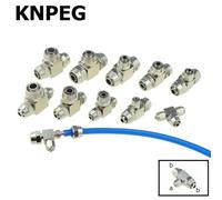Raccord rapide pneumatique en cuivre for air et gaz, 4, 6, 8, 10, 12 mm, for tuyau, raccord rapide for tuyau d'eau RO, cloison(KNPEG,4mm-8mm (a-b))