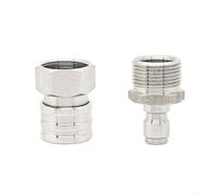 Raccord rapide pour nettoyeur haute pression fabriqué en acier inoxydable résistant pour raccords filetés de 22 mm x 1,5 mm dans les environnements humides et difficiles