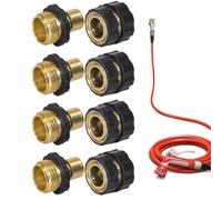 Raccord Rapide pour Tuyau d'Arrosage,Ajustement Précis 4 Pièces avec 4 Joints - Raccords Express Mâle-Femelle Pour Tuyau,Pour Nettoyeur Haute Pression Pelouse Cour Massif De Fleurs Cour Balcon