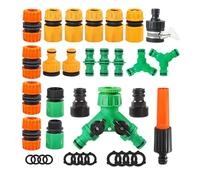 Raccord Rapide Pour Tuyau D'Arrosage,Kit Complet de Raccords Rapides pour Tuyau de Jardin | Pièces De Rechange Mâle Et Femelle Avec Joints En Caoutchouc Pour L'arrosage Du