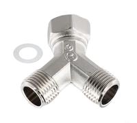 Raccord répartiteur en Y en cuivre pour lave-vaisselle et machine à laver avec entrée filetée mâle de 1,27 cm et double sortie