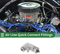 Raccord š€ Air š€ Pousser Pour Connecter 1/4" Raccord Rapide Filetage Externe L Coude Plastique MšŠtal M5 1 Pc Blanc Ton ArgentšŠ