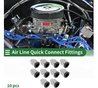 Raccord š€ Air š€ Pousser Pour Connecter 35/64" Filetage Male Raccord Rapide Pour Tuyau š€ Air Plastique MšŠtal 3/8"BSPT 10 Pcs Noir Ton Argent