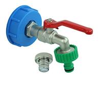 Raccord S60X6 Cuve Eau de Pluie 1000 Litres Robinet de Jardin 3/4" en Laiton Chromé avec Nez de Robinet Raccord Rapide et Embout de Tuyau Manchon Male Cannelé, Récupérateur Eau de Pluie