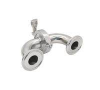 Raccord sanitaire coudé en acier inoxydable, diamètre extérieur de tuyau de 12 à 63 mm, raccord de tuyau avec bride triple et joint en silicone(316L,57mm x Ferrule 77.5)