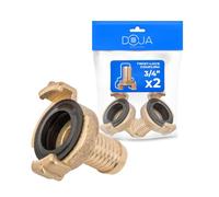 Raccord Système Geka Laiton DOJA Barcelona - Pack 2-3/4" - Compatible GEKA, Connexion Sûre et Simple à Utiliser, Raccord Rapide Laiton, Tuyau d’Arrosage Jardin, Embout Fileté Résistant