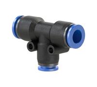 Raccord T « Serie bleue » - Réduit - Pour tuyau extérieur de 2 x 12/1 x 10 mm - Pression de travail max. 15 bar - Plastique/MS vern.