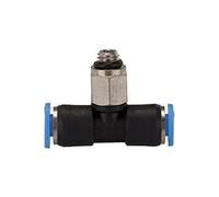 Raccord T "Serie" Mini rotatif M5 pour tuyau extérieur Ø 3 mm Pression max. 10 bars, plastique/MS vern.