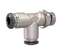 Raccord T « Short » universel « Connecteur en forme de L, drhb 1/2,Schl-A-Ø 8, con. Joint d'étanchéité : -0,99 à 20 bar,MS vern.