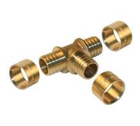 Raccord Té égal à glissement laiton D.12 pour tube en per G