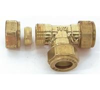 Raccord Té égal biconique laiton D.18 pour tube en cuivre