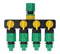 Raccord Tuyau d'Eau 4 Voies, Diviseur Robinet d'Irrigation Durable en ABS et Acier Inoxydable pour Jardin et Ferme - Connecteur Rapide, Utilisation Facile, Résistant à l'Usure