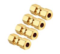 Raccord union à compression en laiton 1/4 po pour joindre des | Composants d ' écrou et de manchon de compression, surfaces du corps à côtés plats, connectent deux sections de tubes