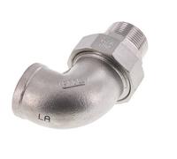 Raccord union coudé 90deg 1 1/2'' Mâle R x Femelle Rp Acier inoxydable Joint plat PTFE 16bar (224.8psi)