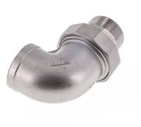 Raccord union coudé 90deg 1 1/4'' Mâle R x Femelle Rp Acier inoxydable Joint plat PTFE 16bar (224.8psi)