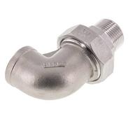 Raccord union coudé 90deg 1'' Mâle R x Femelle Rp Acier inoxydable Joint plat PTFE 16bar (224.8psi)