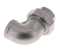 Raccord union coudé 90deg Rp1'' femelle Acier inoxydable Joint plat PTFE 16bar (224.8psi)