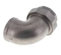 Raccord union coudé 90deg Rp2'' femelle Acier inoxydable Joint plat PTFE 16bar (224.8psi)
