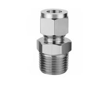 Raccord union de tube à compression à double virole, 1/8", 1/4", 3/8", 1/2", BSPT NPT mâle, 3-25 mm, 1/8-1", OD, en acier inoxydable 304(BSPT Male,9.52MM 3L8 INCH_1L4)