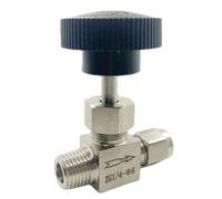 Raccord union de tube BSPT mâle 1/8", 1/4", 3/8", 1/2", 6/8/10 mm, coude droit à compression, vanne à pointeau en acier inoxydable 304, contrôle de débit(Straight,10MM_3/8")