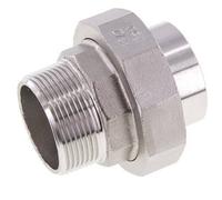Raccord union droit R1 1/2'' Male x 48.3mm Weld End Acier inoxydable Joint conique 16bar (224.8psi)