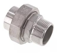 Raccord union droit R1 1/4'' mâle x 42.4mm extrémité à souder en acier inoxydable joint conique 16bar (224.8psi)