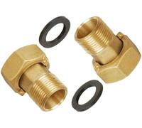 Raccord union laiton pour compteur d’eau - Taille 3/4" × 1" - Ensemble de 2 pièces - Filetage BSP - Pour installation et remplacement faciles