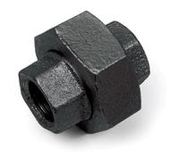 Raccord Union Plat Étanche FF - Fonte Malléable Noire - 110°C - 25 Bar